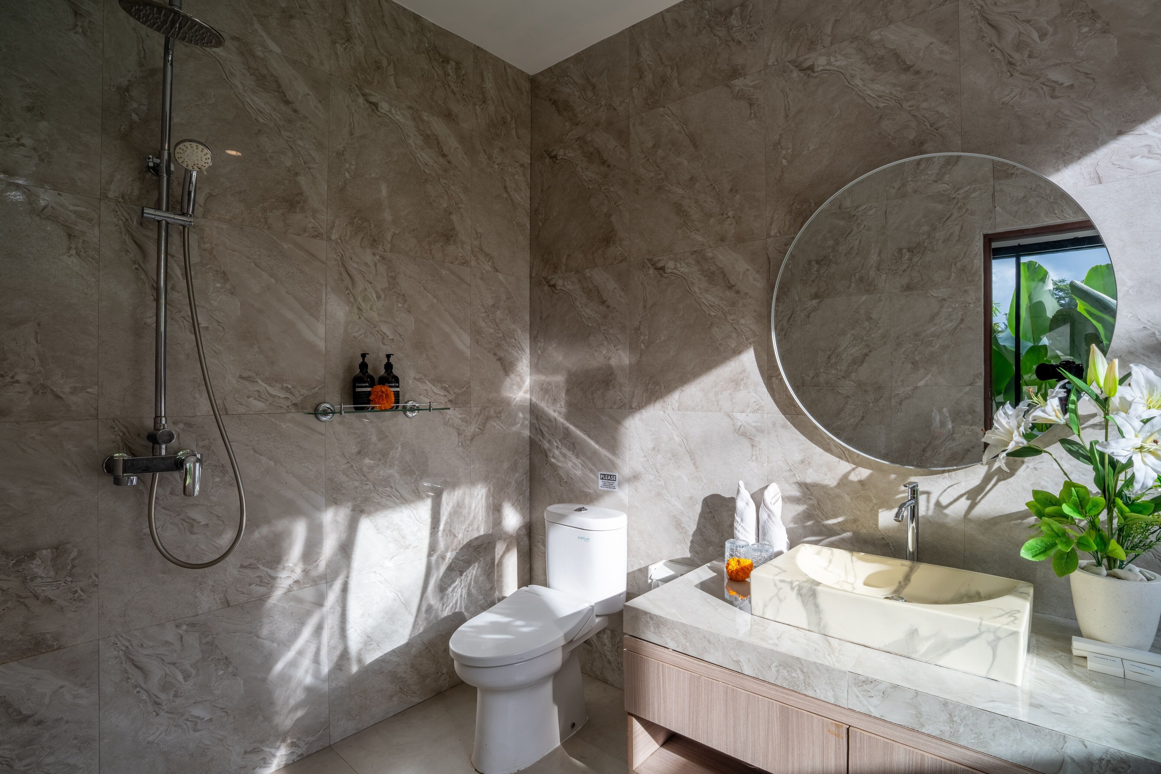 Free toiletries, hair dryer, towels, soap