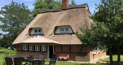 Beautiful old thatched cottage for families with children and best friends near the Baltic Sea