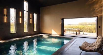 In the countryside ÔTEMPSSUSPENDU premium lodge _ private pool, jacuzzi, sauna