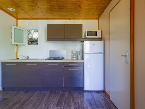 Fridge, microwave, stovetop