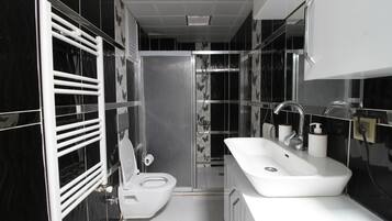 Standard Double Room, City View | Bathroom | Separate tub and shower, hair dryer, towels, soap