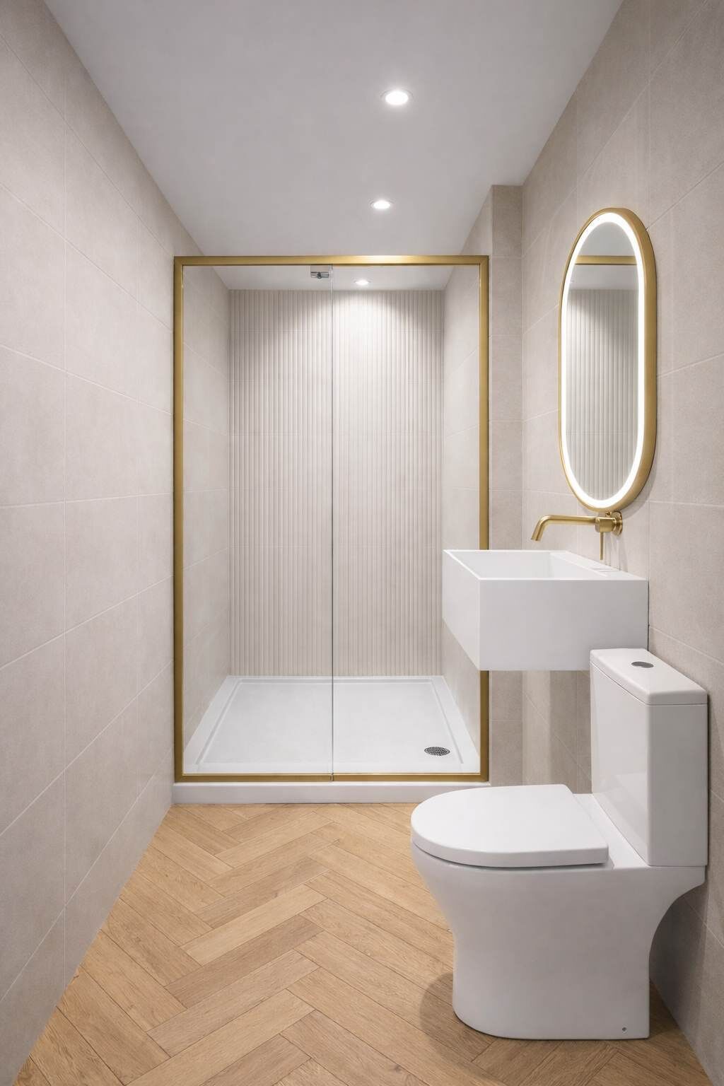 Shower, hair dryer, towels, shampoo