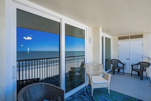 Terrace/patio - SC1-802 | Gulf-Front 3BR Condo • Direct Balcony Views (Indian Shores)