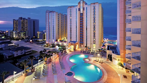 Pool - Wyndham ON THE BEACH 3-BR condo in beautiful North Myrtle Beach, LAZY RIVER! (North Myrtle Beach)