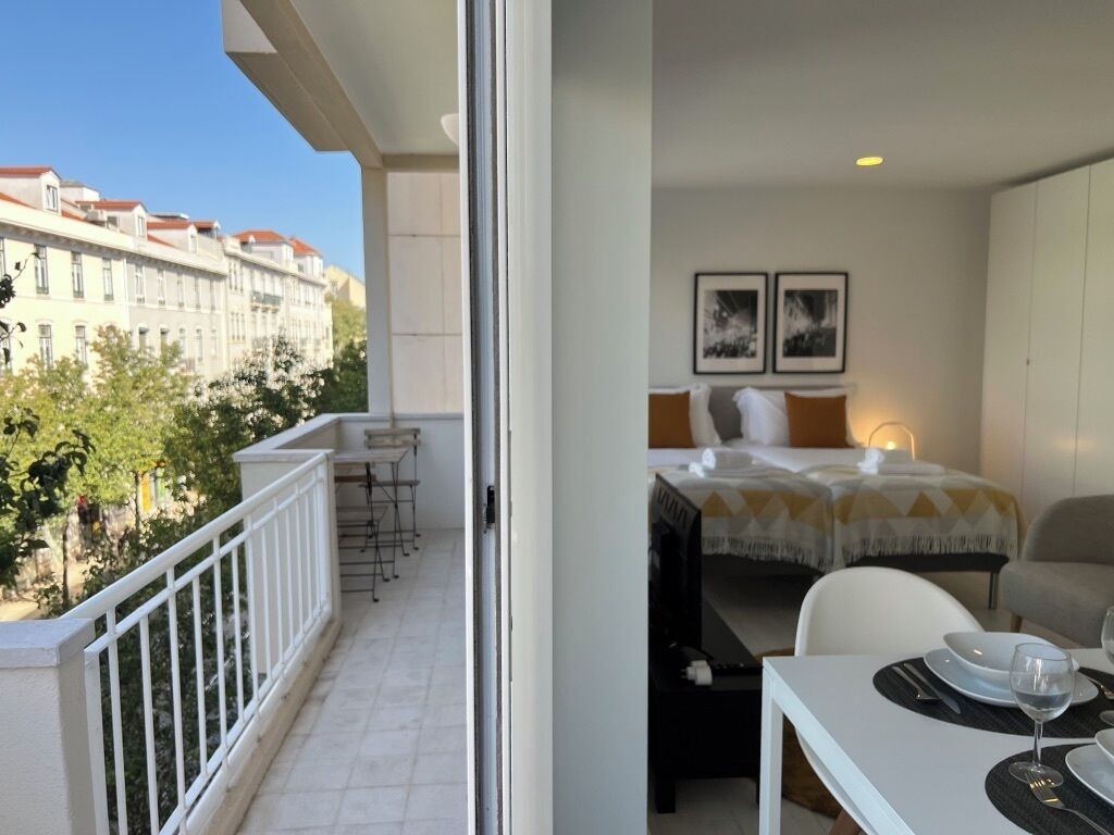 Classic-studio, parveke | Silitysrauta/-lauta, ilmainen Wi-Fi