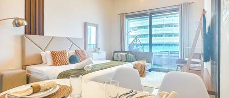 Departamento, vista a la bahía | Tabla de planchar con plancha y wifi gratis