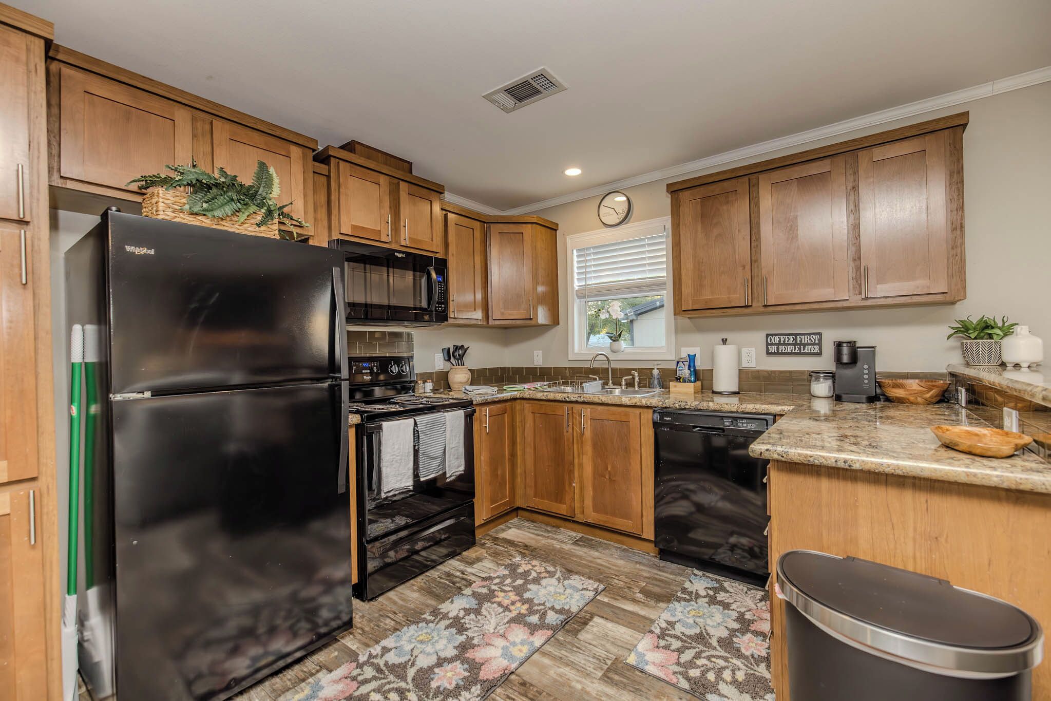 Microwave, oven, stovetop, dishwasher
