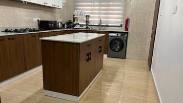 Economy-huoneisto, parveke, kaupunkinäköala | Yksityinen keittiö | Jääkaappi, mikroaaltouuni, uuni, liesi