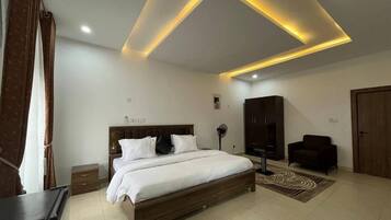 Desk, laptop workspace, blackout curtains, soundproofing