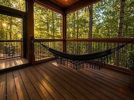 Terrace/patio. Cozy Cabin w/Hot Tub + Screened Porch A True Red River Gorge Escape