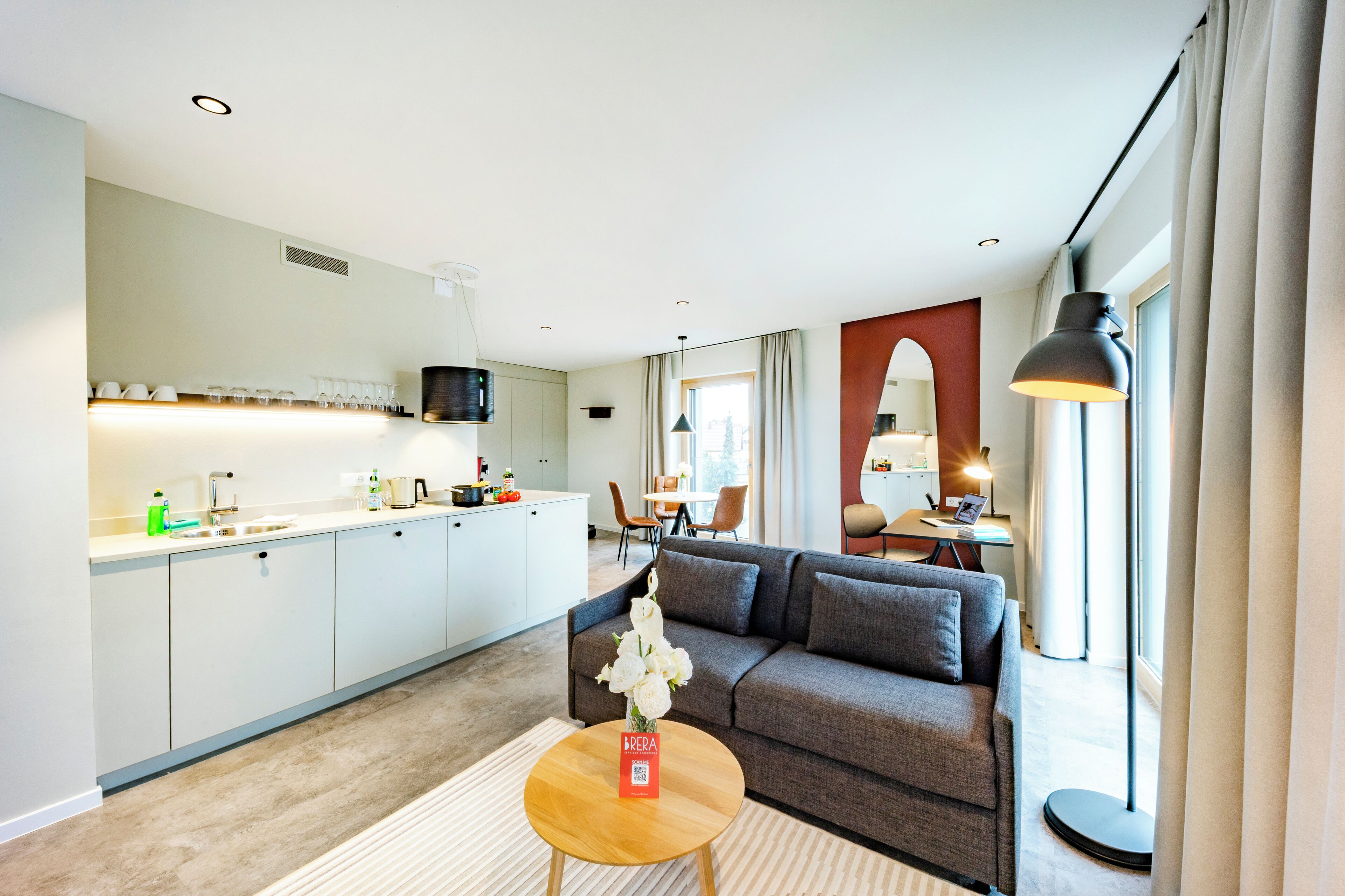Apartment XL | Private kitchen | Fridge, microwave, stovetop, dishwasher