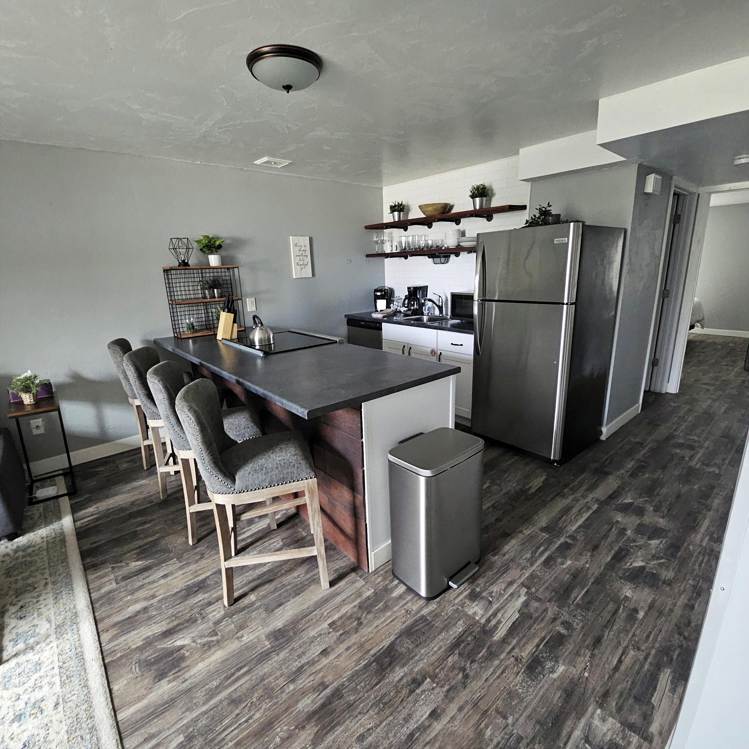 Microwave, oven, stovetop, dishwasher