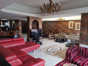 Televisión y chimenea 