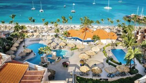 Pool - Palm Beach Aruba Oceanfront 2bdrm 2bath huge patio Playa Linda Resort amenities (Noord)