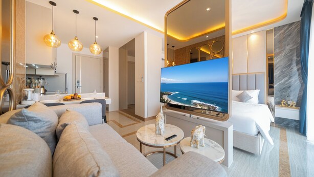 Căn hộ, 1 phòng ngủ, hút thuốc, ban công | Phòng khách