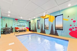 Indoor pool, a heated pool - Luxe Lodge with Indoor Pool, Views, and Games (Sevierville)