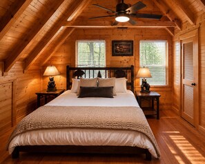 2 bedrooms, iron/ironing board, free WiFi, bed sheets - Gatlinburg Log Cabin • Hot Tub • Fireplace • Game Loft • EV • Pet friendly (Gatlinburg)