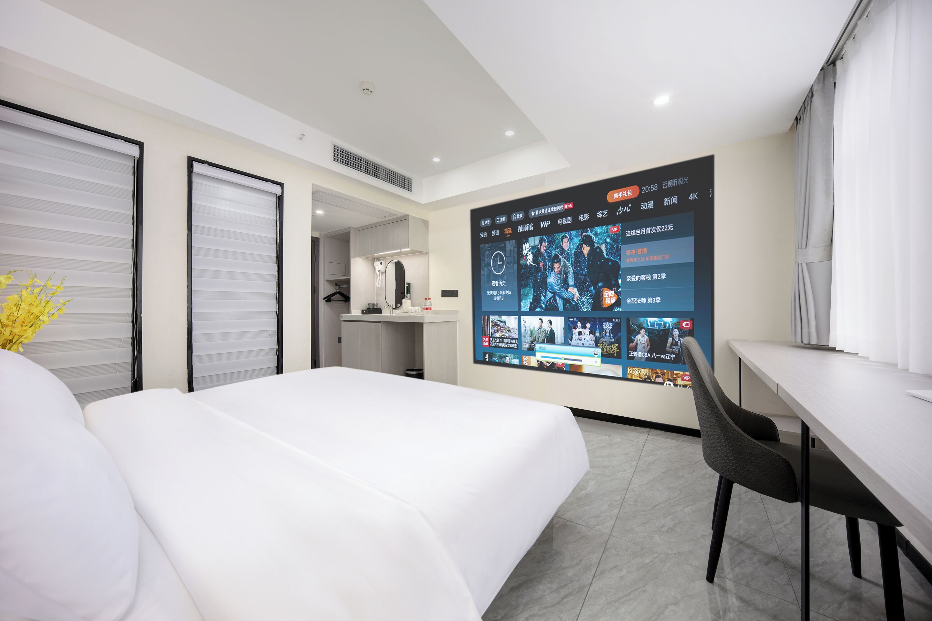 Laptop workspace, free WiFi