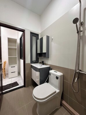 Basic Double Room, 1 Queen Bed | Bathroom | Shower, hair dryer, slippers, towels - AP Home (Tan Binh)