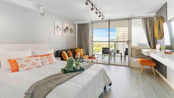 Apartment (1 Bedroom) | 1 bilik tidur, meja, ruang kerja komputer riba, seterika/papan seterika