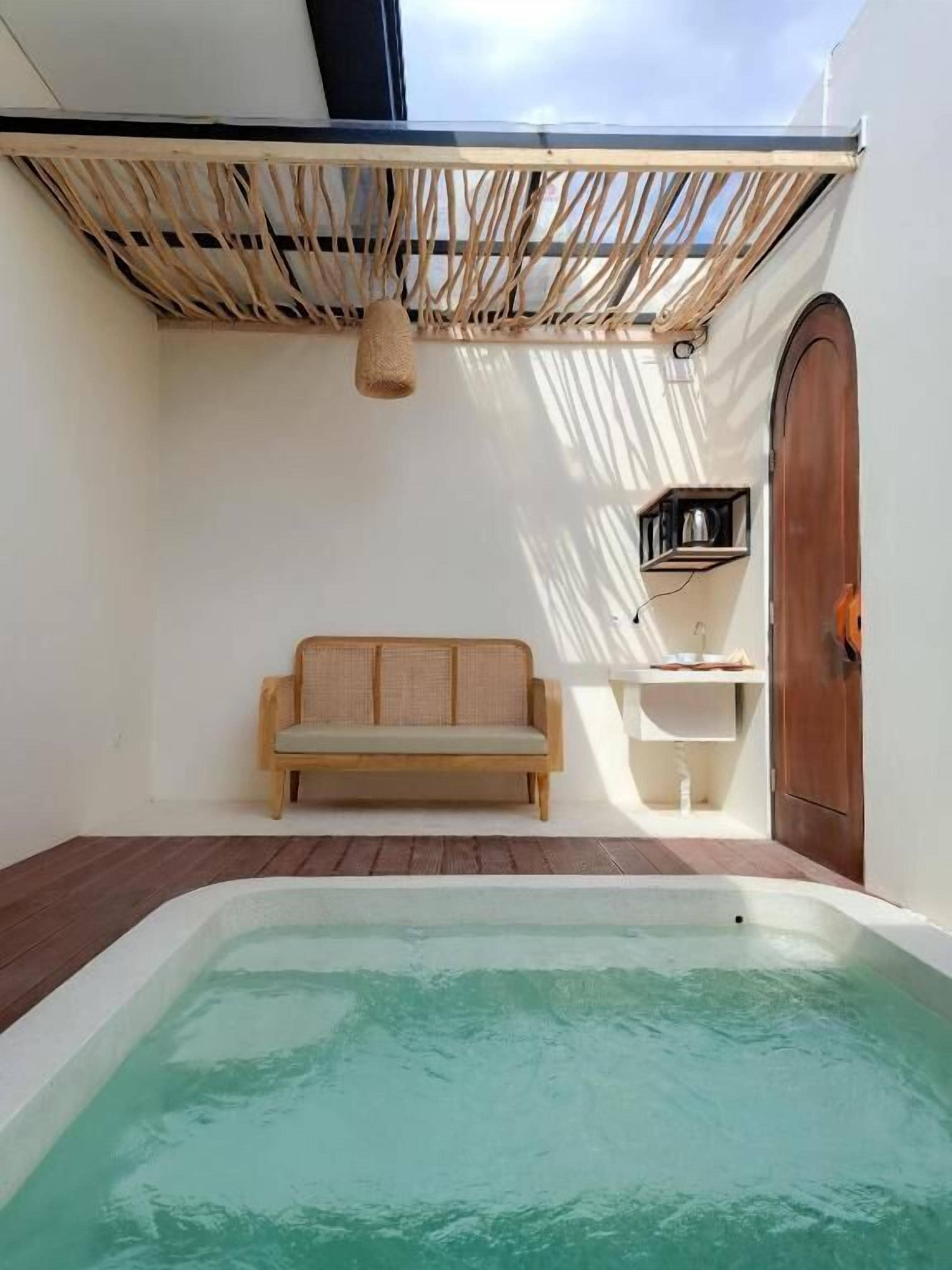 Double Room, Pool View | Outdoor spa tub
