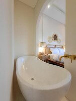 Villa, Pool View | Bathroom | Combined shower/tub, hair dryer, towels, soap