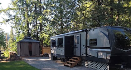 Glamping in 32 foot RV near Wallace Falls state park in Gold Bar, WA.