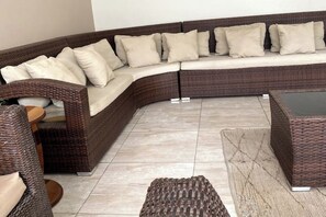 Living area - Sunrise & Sunset Kitchenette Villas – Chic Coastal Hideaway Surrounded by Nature (Prampram)