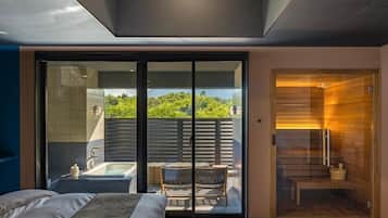 Habitació amb dos llits individuals Deluxe, balcó, vistes a la muntanya | Caixa forta a l'habitació, planxa i posts de planxar i wifi gratuïta