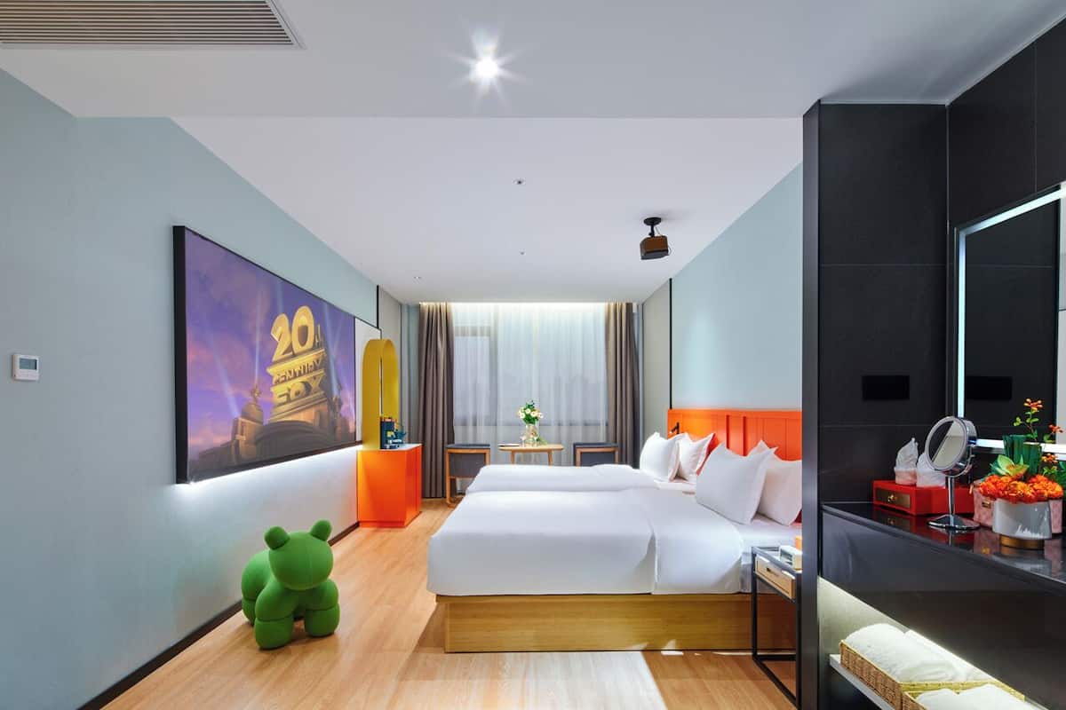 Phòng 2 giường đơn Tiêu chuẩn, quang cảnh thành phố | Màn/rèm cản sáng, phòng cách âm, bàn ủi/dụng cụ ủi quần áo 
