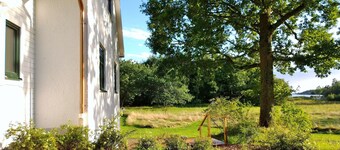 The white vacation home by the sea in southern Sweden