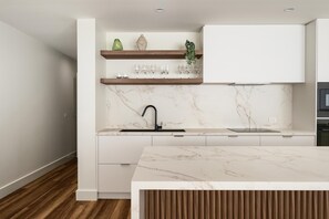 Microwave, stovetop, dishwasher - Apartment One - Apartments on Gavan - Welcome to Your Luxurious Getaway at Apartments on Gavan. (Bright)