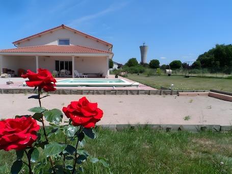 Property grounds. Bed and Breakfast 'Côté Campagne' with Mountain View, Shared Pool and Wi-Fi