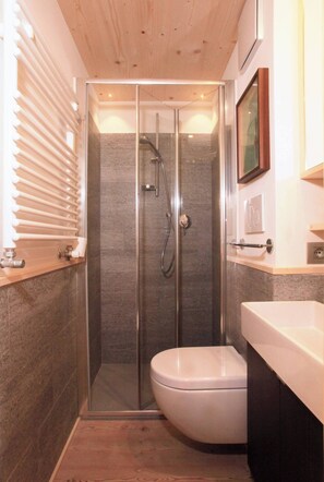 Suihku, hiustenkuivaaja, pyyhkeet