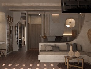 Suite Deluxe, vistas parciales al mar | Interior