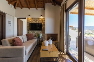 Elithea Villa Two | Living room | 50-inch Smart TV with satellite channels