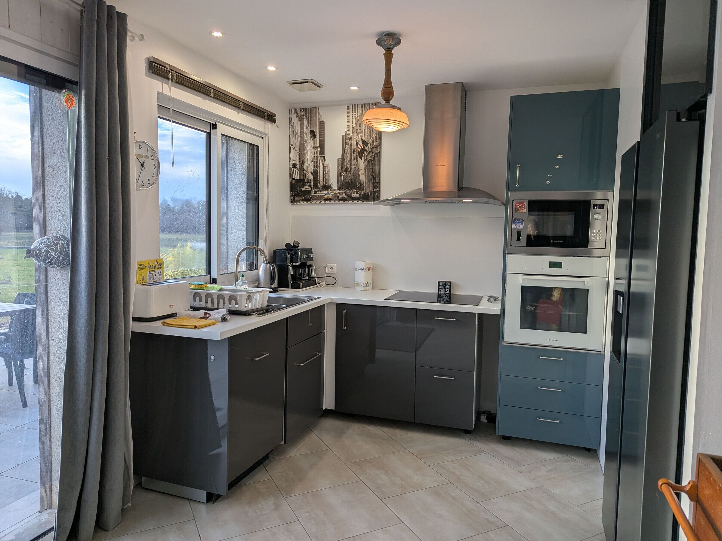 Fridge, microwave, dishwasher