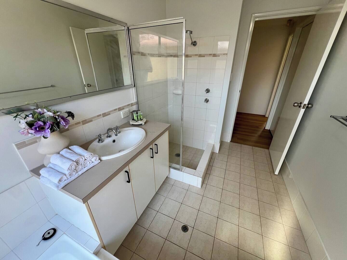Hair dryer, towels