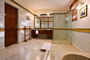 Junior Suite, Forest View | Bathroom | Shower, hair dryer, towels, soap