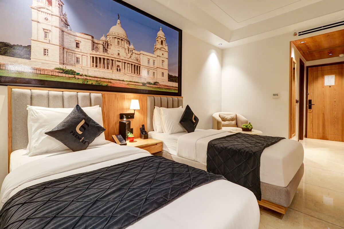 Habitación Deluxe con 2 camas individuales | Escritorio, insonorización y wifi gratis 