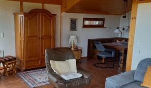 TV, fireplace - Vacation apartment "Belle Vue - Höheinöd" (Höheinöd)