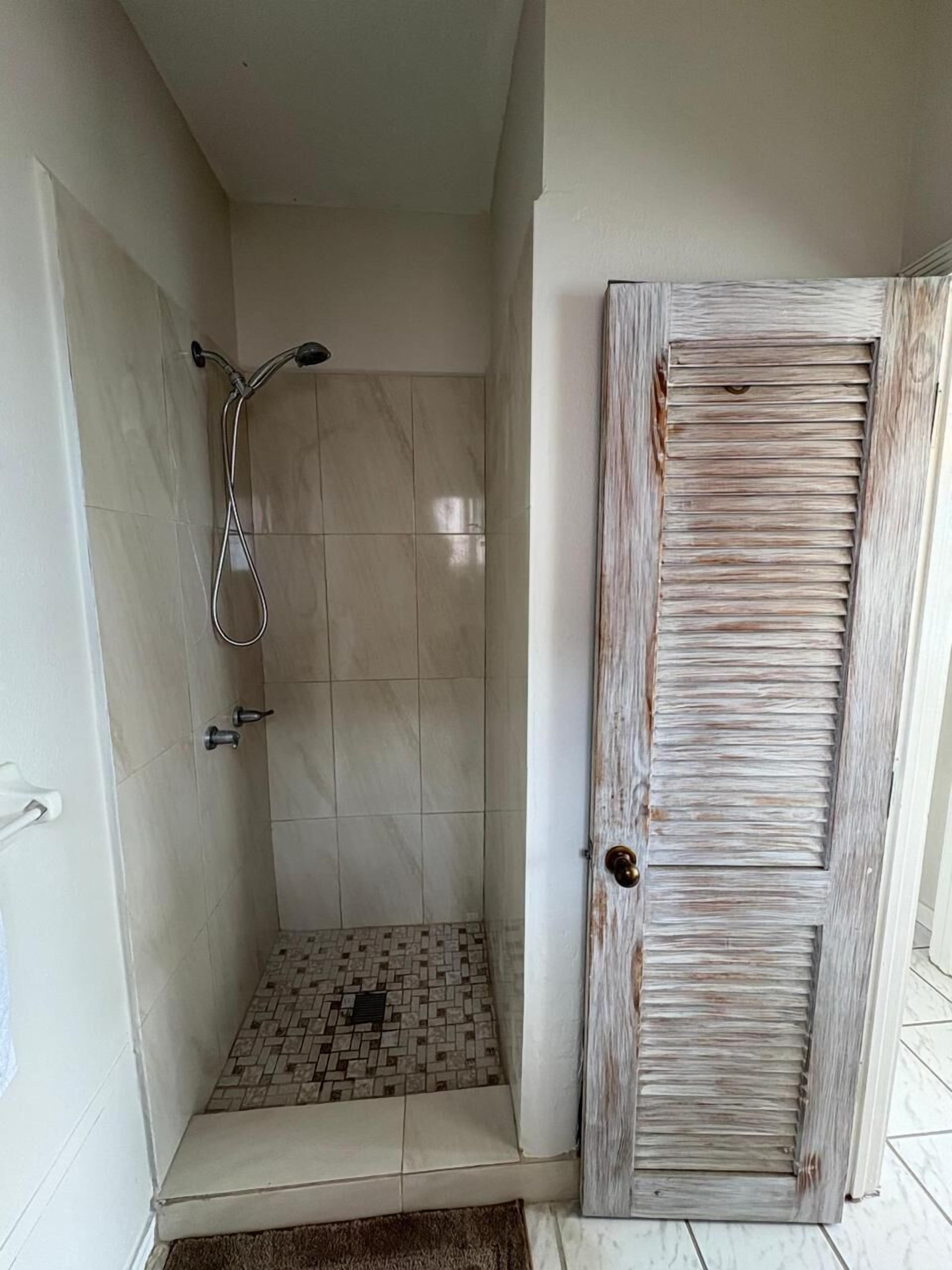 Hair dryer, towels, toilet paper