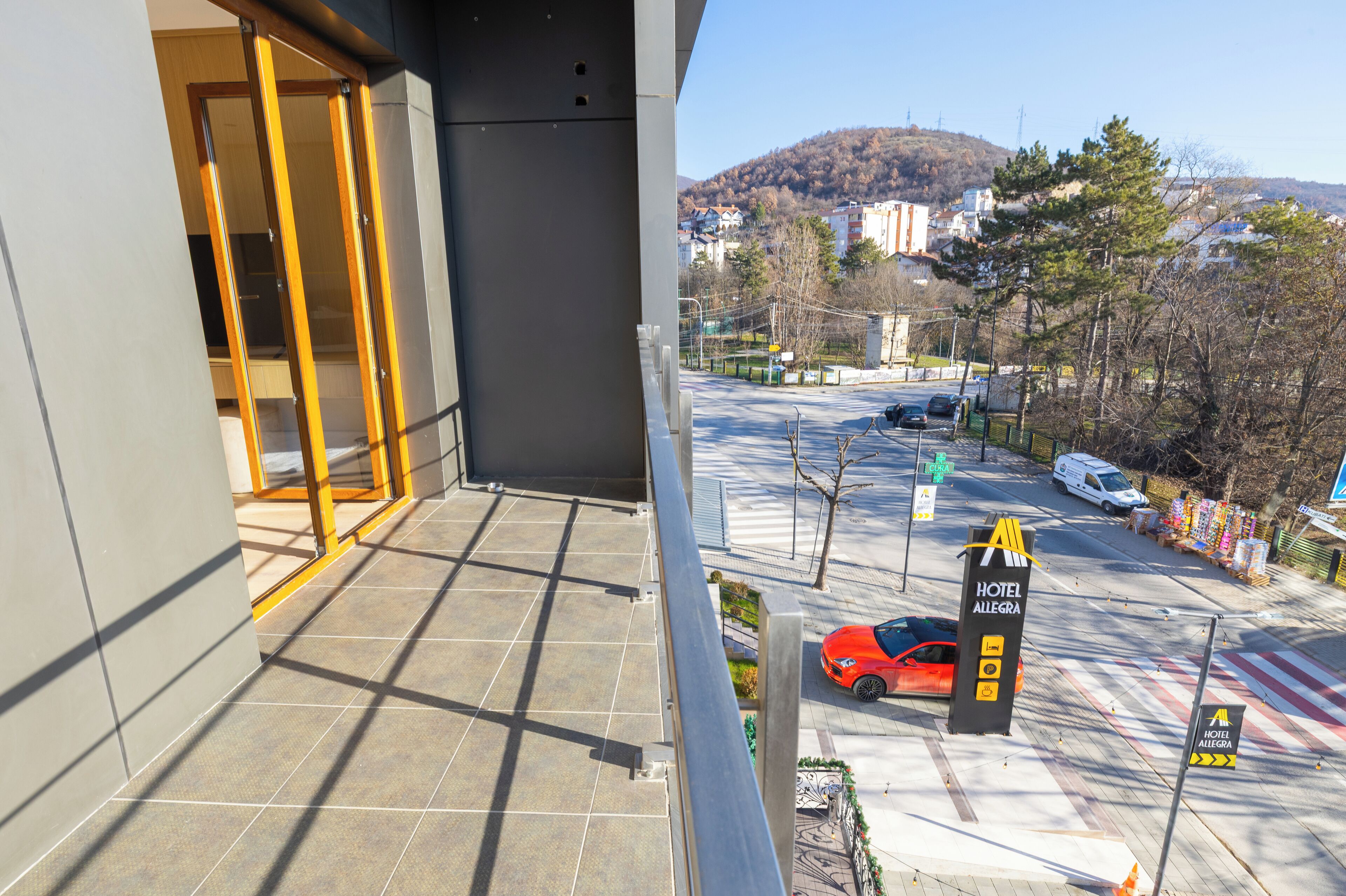 Chambre Deluxe double, balcon, vue sur le parc | Terrasse/patio