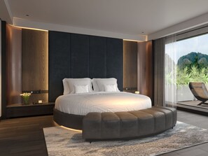 Executive tweepersoonskamer, terras (Suite, Extra-Large Double Bed) | Een kluis op de kamer, een laptopwerkplek, verduisterende gordijnen