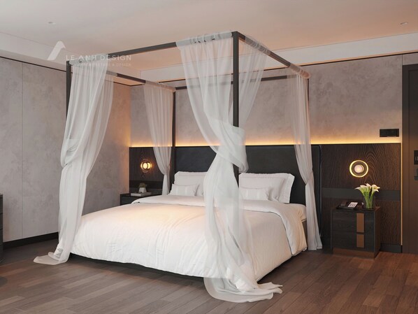 Elite-Doppelzimmer, Balkon (Suite, Extra-Large Double Bed) | Zimmersafe, laptopgeeigneter Arbeitsplatz, Verdunkelungsvorhänge