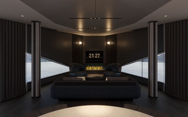 Suite - havudsigt (VIP, Extra-large Double Bed) | Pengeskab på værelset, arbejdsområde til bærbare computere