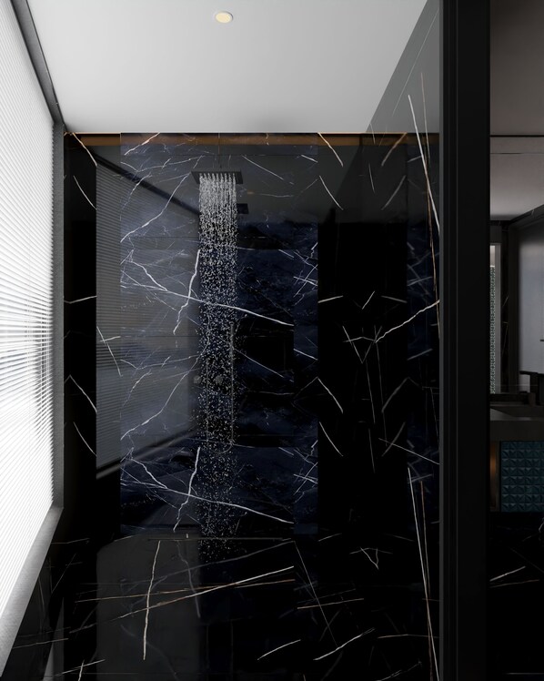 Suite, vista al océano (VIP, Extra-large Double Bed) | Baño | Tina y regadera independientes, amenidades de baño gratuitas, pantuflas 