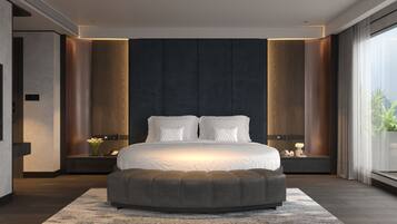 Executive-Doppelzimmer, Terrasse (Suite, Extra-Large Double Bed) | Zimmersafe, laptopgeeigneter Arbeitsplatz, Verdunkelungsvorhänge