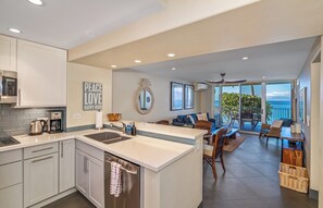 Fridge, microwave, oven, stovetop - Royal Mauian #314 - Oceanfront Maui Condo with Easy Access to Kamaole Beaches (Kihei, Maui)