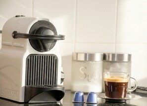 Coffee and/or coffee maker - Quiet One-Bedroom Apartment with Parking (Bath)